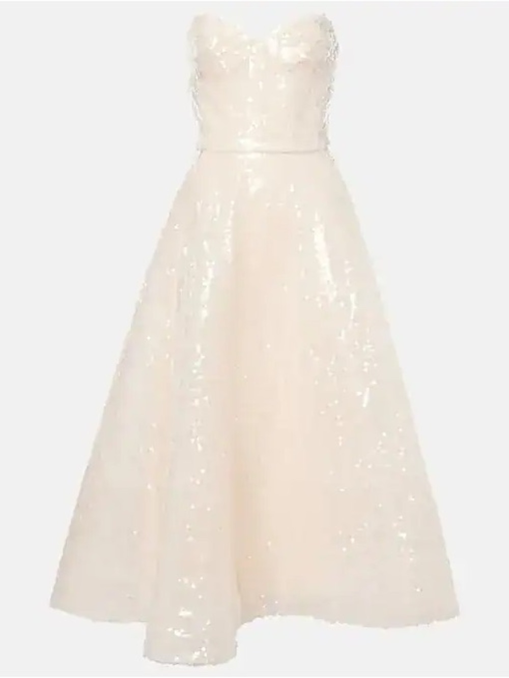 Monique Lhuillier New Sequined Strapless Cocktail Dress Size S $6,930.00.